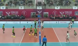Tim Voli Putra Jatim Masuk Semifinal Usai Menang 3 – 0 atas Tim Kaltim di PON XXI Sumut