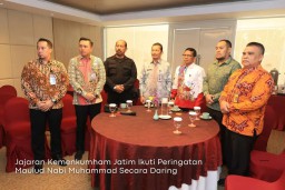 Kakanwil Kemenkumham Jatim Ikuti Peringatan Maulud Nabi Muhammad Secara Daring