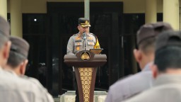 Apel Siaga Polres Nganjuk Dalam Rangka mendukung Pengamanan Pelantikan Presiden dan Wakil Presiden