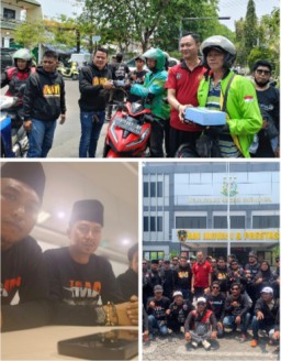 AMI Rayakan OTT Tiga Hakim dengan Bagi-bagi Nasi Kotak