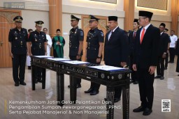 Sumpah Setia untuk Negeri, Ratusan Pejabat Baru Kemenkumham Jatim Dilantik