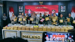 Polresta Malang Kota Kota Berhasil Gagalkan Pengiriman Ratusan Kilogram Ganja Jaringan Antar Provinsi
