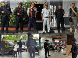 Brimob Polda Bali menjelang Idul Fitri melaksanakan patroli diterminal Ubung