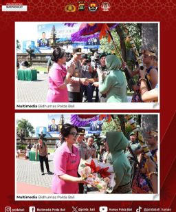 Kapolda Bali Menyambut kedatangan Pangdam IX/ Udayana.