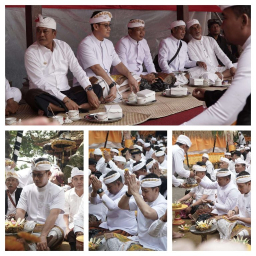 Kapolres Bangli dampingi Kapolda Bali Hadiri Puncak Karya Tawur Agung Mapeselang di Pura Kawitan Kayu Selem Gwasong.