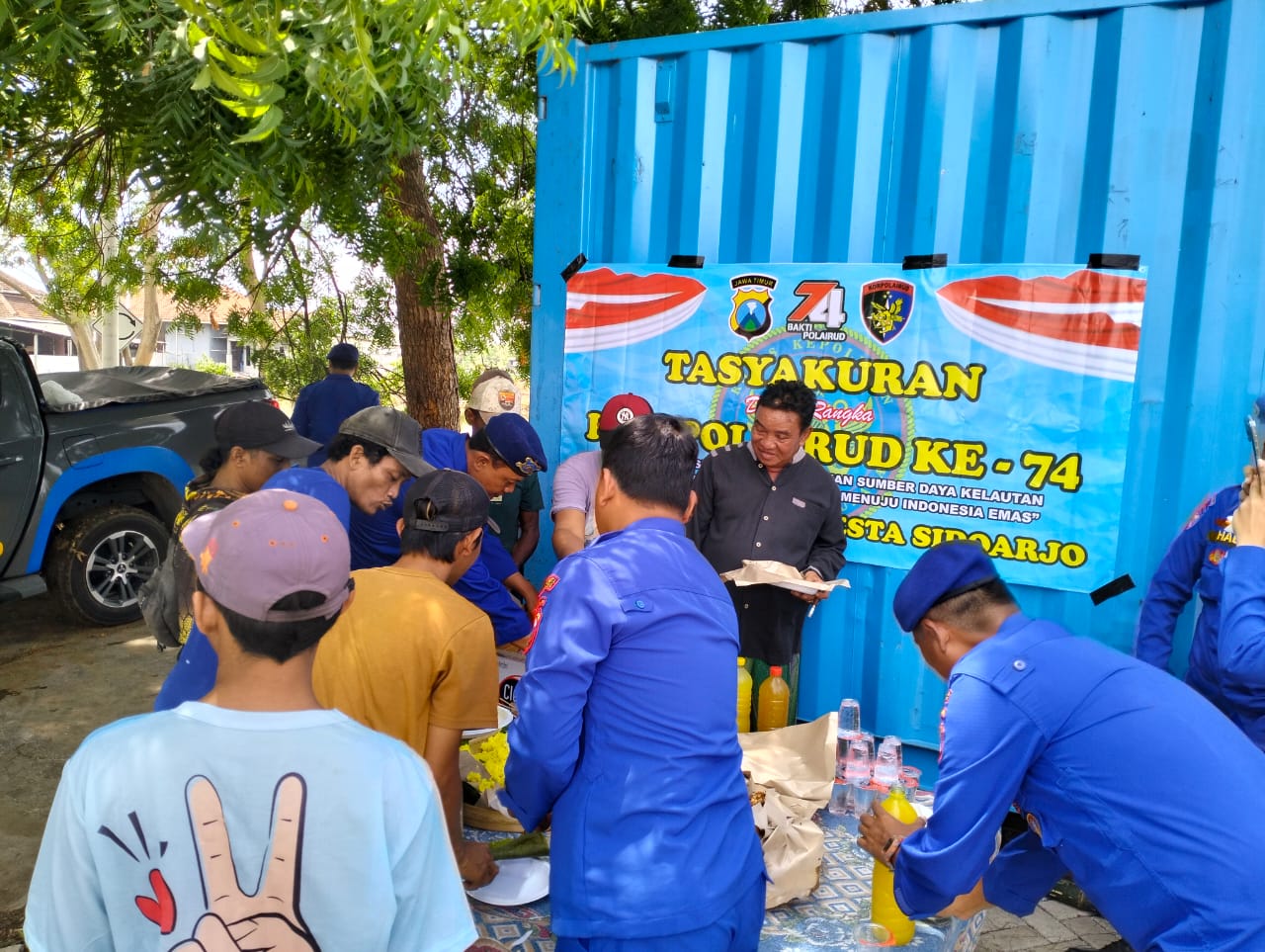 Cooling System Pasca Pilkada, Polresta Sidoarjo Ajak Warga Nelayan Tasyakuran HUT ke-74 Polairud