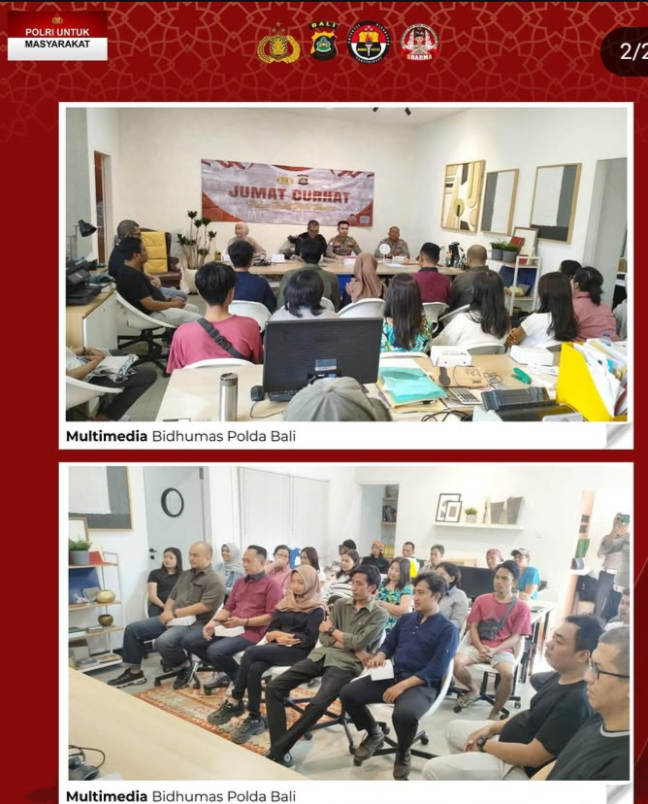 Program Jumat curhat, Kasubbaganev Bagbinopsnal Ditbinmas Polda Bali